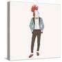 Rooster Dressed up in Trendy Suit-Olga_Angelloz-Stretched Canvas