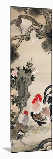 Rooster, Hen and a Falcon-Jakuchu Ito-Mounted Giclee Print