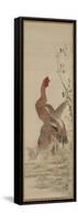 Rooster, Hen and Chicks, Edo Period-Kishi Ganku-Framed Stretched Canvas
