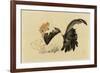 Rooster, Hen, and Chicks, Meiji Era, 1870-79-Shibata Zeshin-Framed Giclee Print