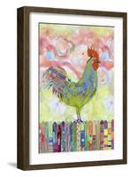 Rooster on a Fence I-Ingrid Blixt-Framed Art Print