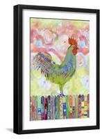 Rooster on a Fence I-Ingrid Blixt-Framed Art Print