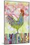Rooster on a Fence I-Ingrid Blixt-Mounted Art Print