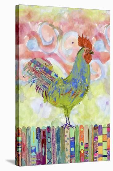 Rooster on a Fence I-Ingrid Blixt-Stretched Canvas