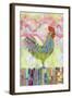 Rooster on a Fence I-Ingrid Blixt-Framed Art Print