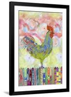 Rooster on a Fence I-Ingrid Blixt-Framed Premium Giclee Print