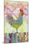 Rooster on a Fence I-Ingrid Blixt-Mounted Premium Giclee Print