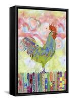 Rooster on a Fence I-Ingrid Blixt-Framed Stretched Canvas