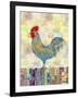 Rooster on a Fence II-Ingrid Blixt-Framed Art Print