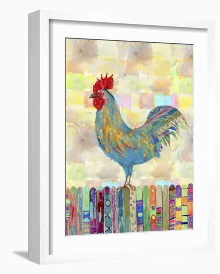 Rooster on a Fence II-Ingrid Blixt-Framed Art Print