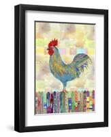 Rooster on a Fence II-Ingrid Blixt-Framed Art Print