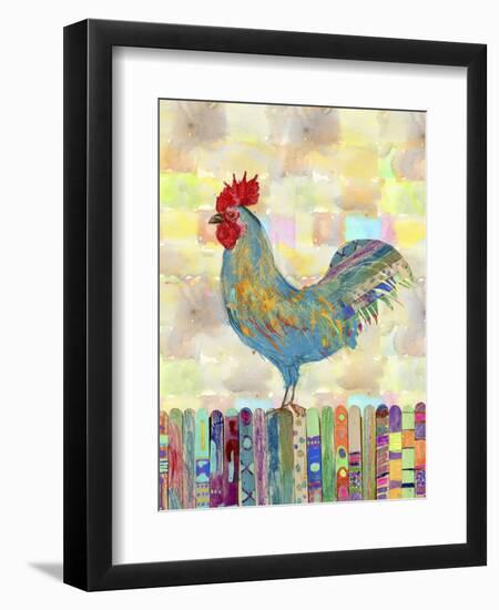 Rooster on a Fence II-Ingrid Blixt-Framed Art Print