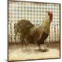 Rooster on Damask I-Dan Meneely-Mounted Art Print