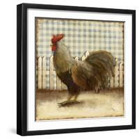 Rooster on Damask II-Dan Meneely-Framed Art Print