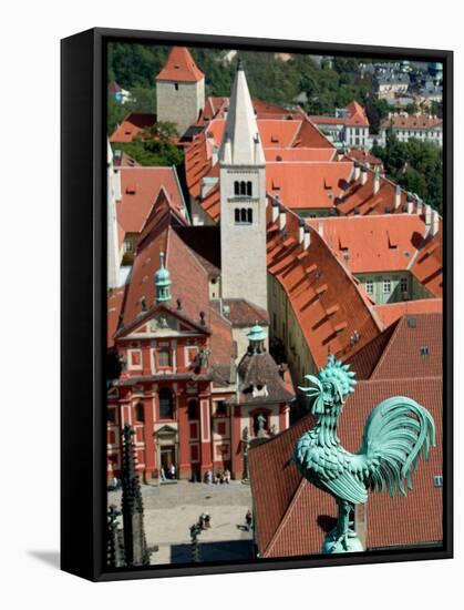 Rooster on Saint Vitus's Cathedral, Prague Castle, Czech Republic-David Barnes-Framed Stretched Canvas