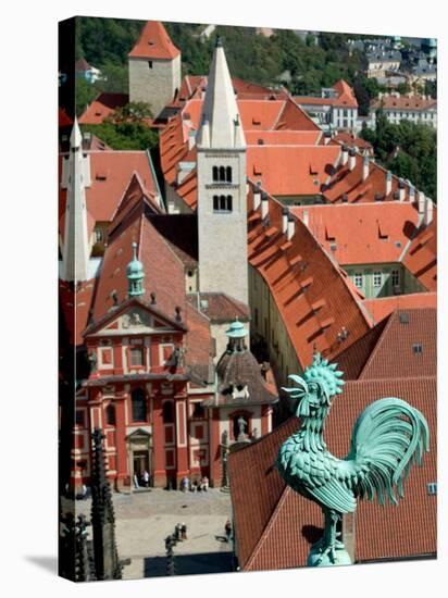 Rooster on Saint Vitus's Cathedral, Prague Castle, Czech Republic-David Barnes-Stretched Canvas