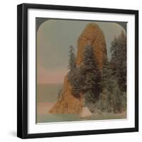 Rooster Rock, curious rock formation along the Columbia River, Oregon', 1902-Elmer Underwood-Framed Photographic Print