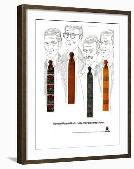 Rooster Ties, Magazine Advertisement, USA, 1960-null-Framed Giclee Print