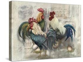 Rooster Trio-Alma Lee-Stretched Canvas