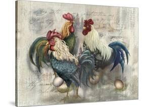 Rooster Trio-Alma Lee-Stretched Canvas