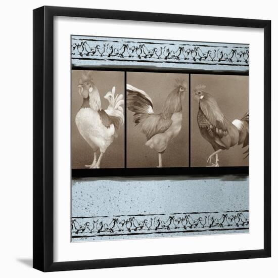 Rooster Ware Aqua II-Kory Fluckiger-Framed Giclee Print