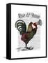 Rooster with Loudhailer-Fab Funky-Framed Stretched Canvas