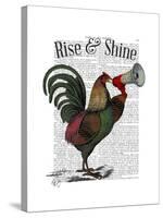 Rooster with Loudhailer-Fab Funky-Stretched Canvas