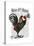 Rooster with Loudhailer-Fab Funky-Stretched Canvas