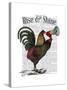 Rooster with Loudhailer-Fab Funky-Stretched Canvas