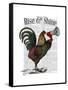 Rooster with Loudhailer-Fab Funky-Framed Stretched Canvas