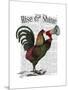 Rooster with Loudhailer-Fab Funky-Mounted Art Print