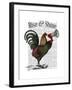 Rooster with Loudhailer-Fab Funky-Framed Art Print