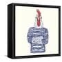 Rooster with Navy Tattoo-Olga_Angelloz-Framed Stretched Canvas