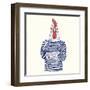 Rooster with Navy Tattoo-Olga_Angelloz-Framed Art Print