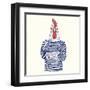 Rooster with Navy Tattoo-Olga_Angelloz-Framed Art Print