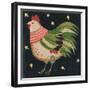 Rooster with Stars in Background Bordered-Beverly Johnston-Framed Giclee Print