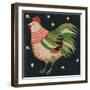 Rooster with Stars in Background Bordered-Beverly Johnston-Framed Giclee Print