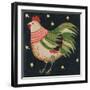 Rooster with Stars in Background Bordered-Beverly Johnston-Framed Giclee Print