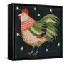Rooster with Stars in Background Bordered-Beverly Johnston-Framed Stretched Canvas