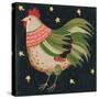 Rooster with Stars in Background Bordered-Beverly Johnston-Stretched Canvas