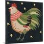 Rooster with Stars in Background Bordered-Beverly Johnston-Mounted Premium Giclee Print
