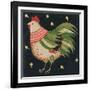 Rooster with Stars in Background Bordered-Beverly Johnston-Framed Giclee Print