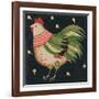 Rooster with Stars in Background Bordered-Beverly Johnston-Framed Giclee Print