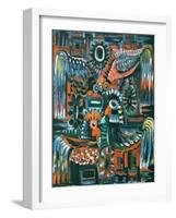 Roosters, 1967-Radi Nedelchev-Framed Giclee Print