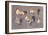 Roosters and Hens-null-Framed Premium Giclee Print