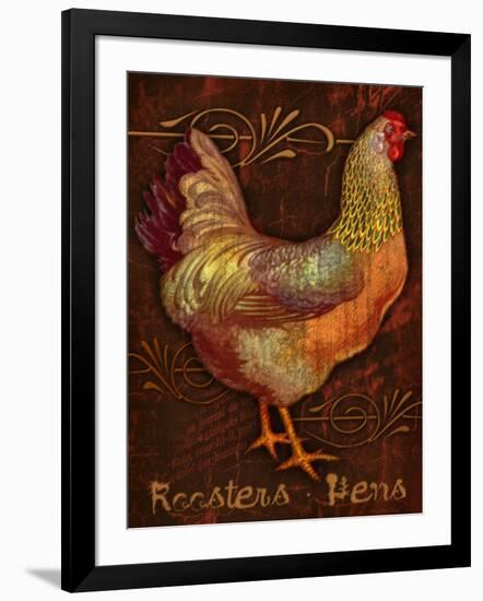 Roosters & Hens-Kate Ward Thacker-Framed Giclee Print