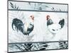 Roosters Mat-Marietta Cohen Art and Design-Mounted Giclee Print