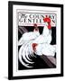 "Roosting Rooster and Hens," Country Gentleman Cover, December 8, 1923-Paul Bransom-Framed Giclee Print