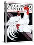 "Roosting Rooster and Hens," Country Gentleman Cover, December 8, 1923-Paul Bransom-Stretched Canvas