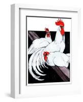 Roosting Rooster & Hens-Paul Bransom-Framed Giclee Print